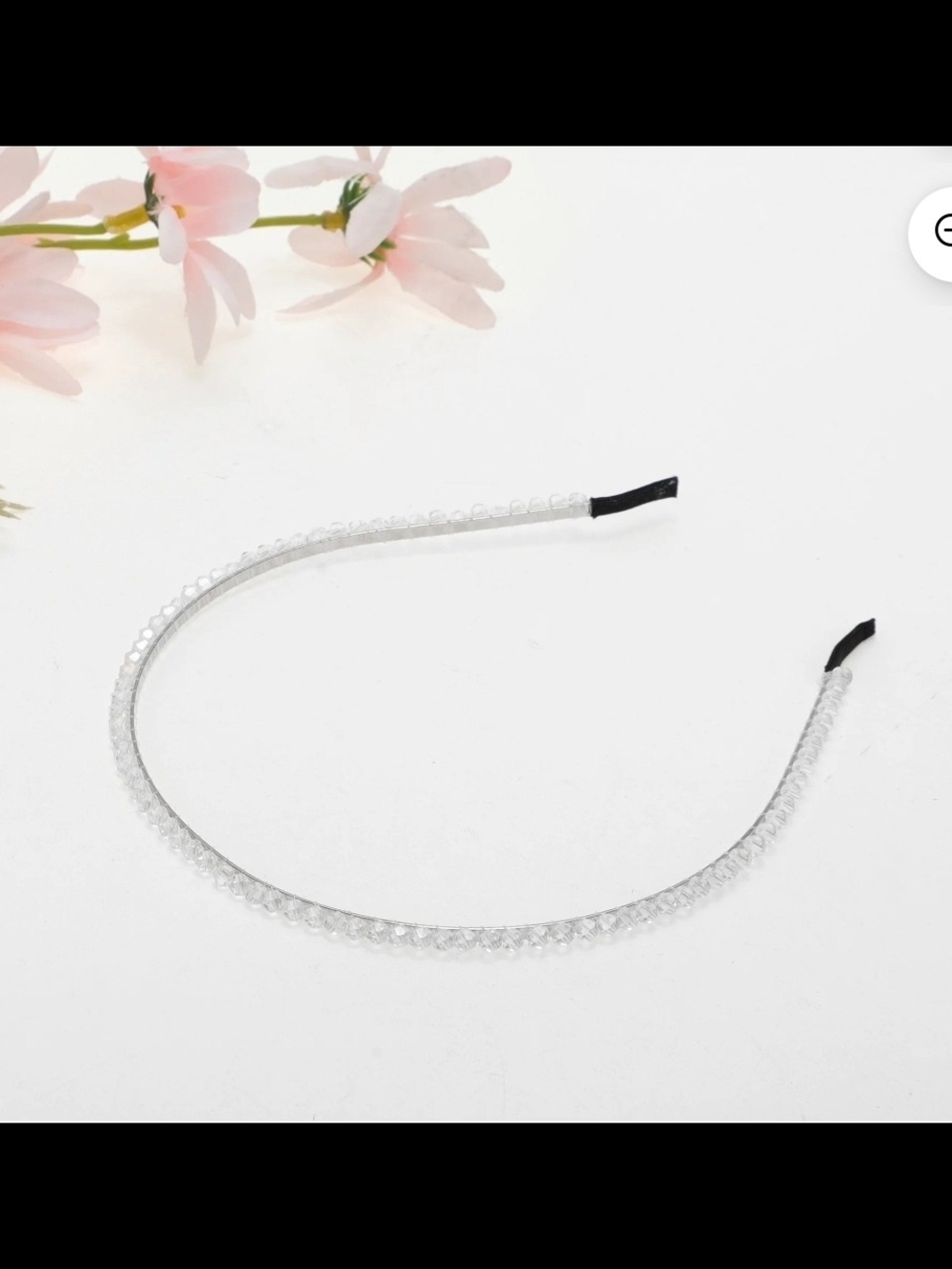 White Crystal Accent Headband - BNIB